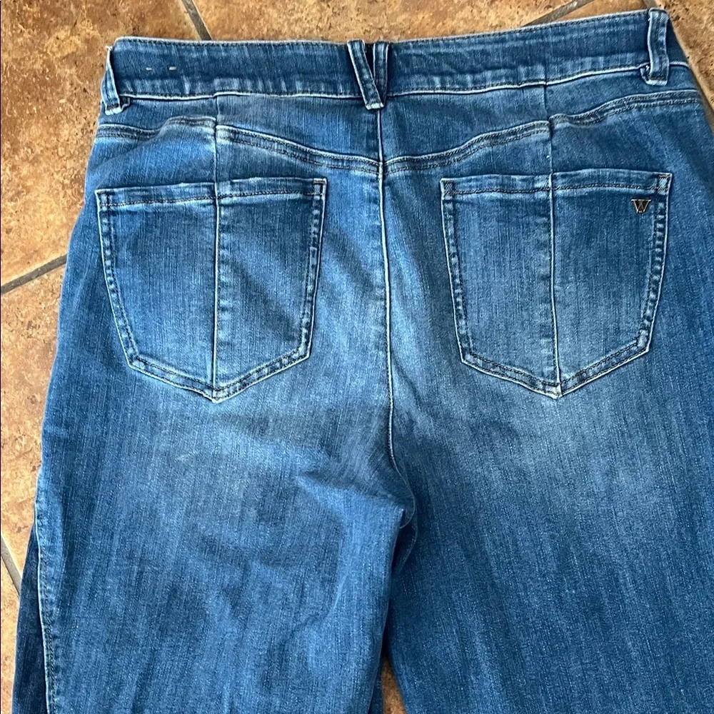 Wit and Wisdom Blue Denim Cargo colorblock Jeans Size 16 - Picture 6 of 7